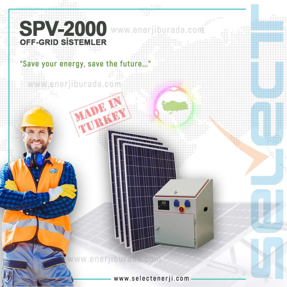 SPV-2000 OFF-GRID 9600W ÇATI TİPİ GÜNEŞ ENERJİ SİSTEMİ
