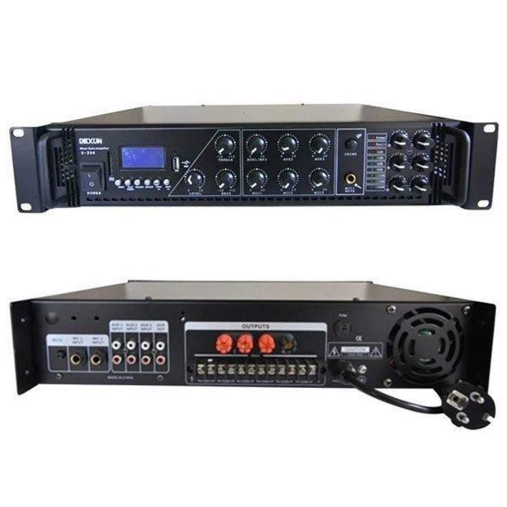 DEXUN D-300--120-250 W-BT-USB-TRAFOLU 6 BÖLGELİ ANFİ
