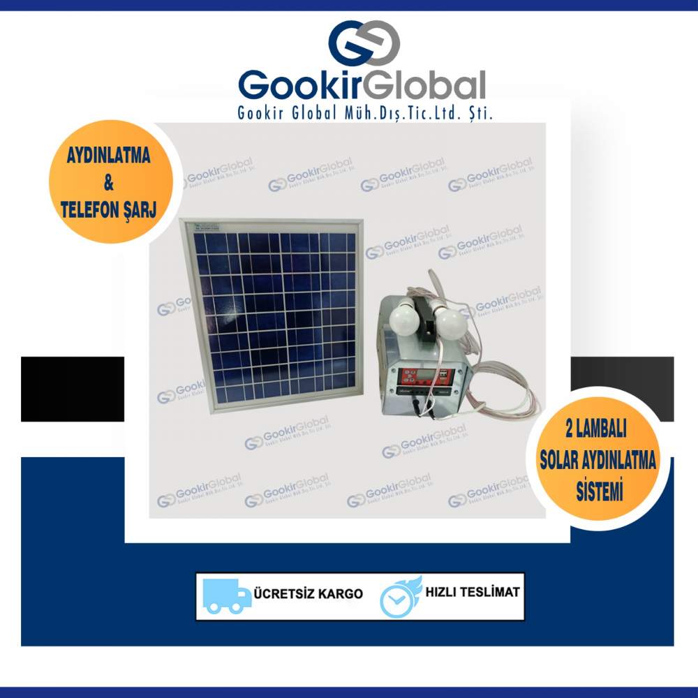 Gesper Energy Taşınabilir Solar Aydınlatma Sistemi 2 Lambalı
